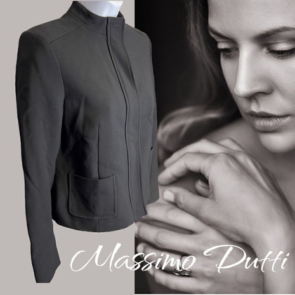 Women’s Massimo Dutti KNIT CARDIGAN WITH ZIP sz 4 Black MSRP $119